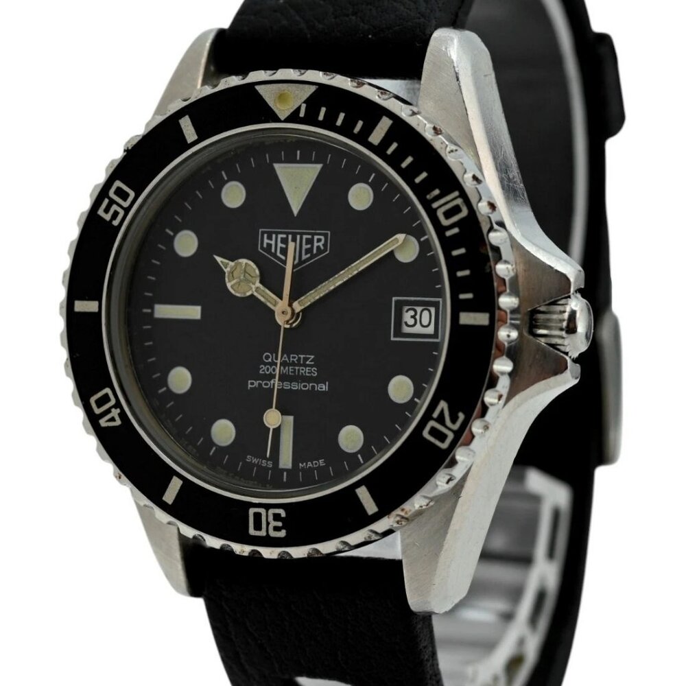 Heuer (Pre-Tag) 37mm Men's 1000 Series Black Dive Swiss Made Watch